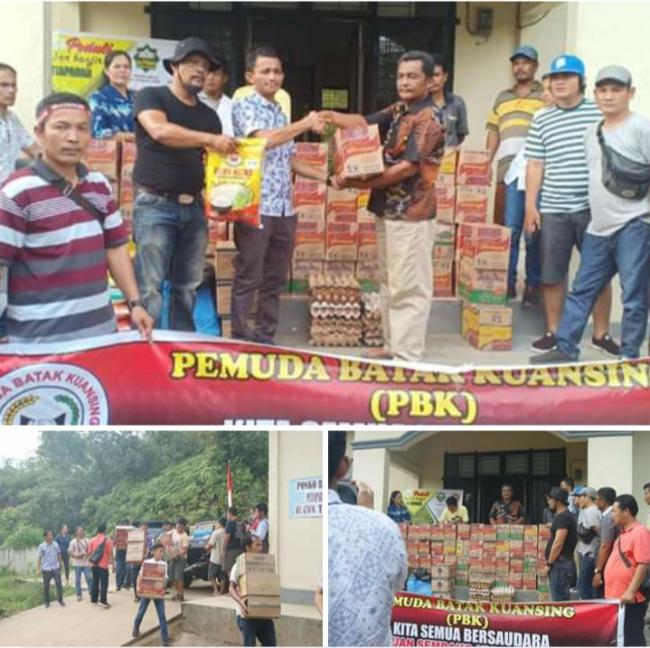 Uluran tangan Pemuda Batak Kuansing terhadap korban banjir bandang